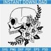 Screaming Floral Skull SVG