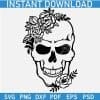 Smiling Floral Skull SVG