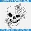 Rose Flower Halloween Skull SVG
