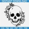 Happy Skull on Flowers  SVG