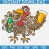 Turkey Cartoon with Beer SVG