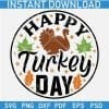 Happy Turkey Day Oak Leaf SVG