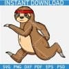 Running Sloth with Bandana SVG