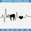 Sloth Heart Beat Silhouette SVG