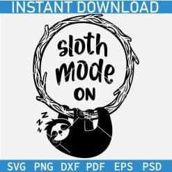 Sloth Mode on zzzzz on a circular frame SVG