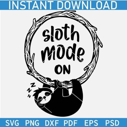 Sloth Mode on zzzzz on a circular frame SVG