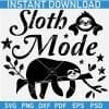 Sloth Mode on a Branch Silhouette SVG