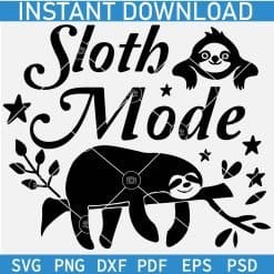 Sloth Mode on a Branch Silhouette SVG