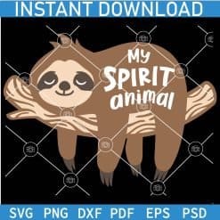 My Animal Spirit Sloth on a Branch SVG