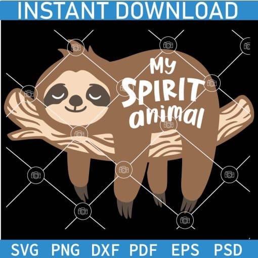 My Animal Spirit Sloth on a Branch SVG