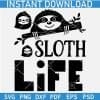Sloth Life Silhouette SVG