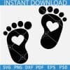 Baby Feet with Love Symbol SVG
