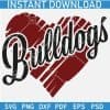 Bulldogs Scribble Heart Symbol SVG