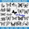 Flowers Butterfly Bundle  SVG