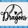 Dragons Half Baseball ball SVG