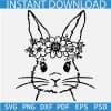 Floral Bunny Head SVG