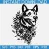 Floral German Shephard SVG