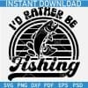 I'd rather be fishing Half Circle SVG