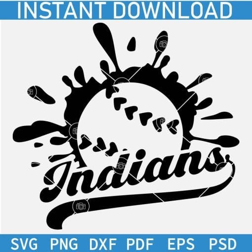 Indians baseball Ball splash SVG
