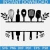 Kitchen Utensils Name Frame SVG