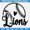 Lions Half Baseball ball SVG