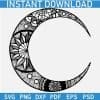 Mandala Crescent Moon SVG