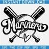 Mariners Baseball sticks and ball SVG