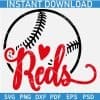 Reds Half Baseball ball SVG