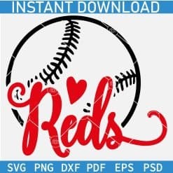 Reds Half Baseball ball SVG