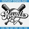 Royals baseball ball and Hit Sticks SVG