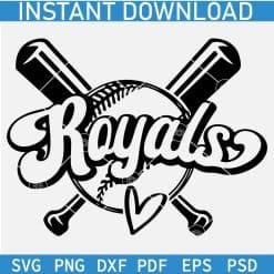 Royals baseball ball and Hit Sticks SVG