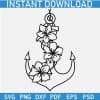 Anchor with Flowers SVG