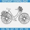Bicycle with flowers in front SVG