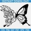 Flowers Butterfly Monogram SVG