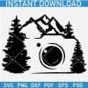 Pine Trees and Mountain Camera SVG
