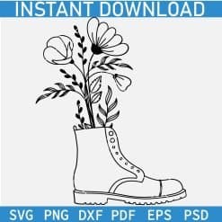Shoe with wild flowers SVG
