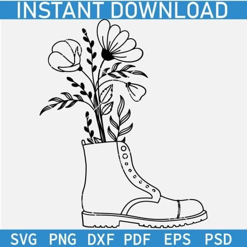 Shoe with wild flowers SVG