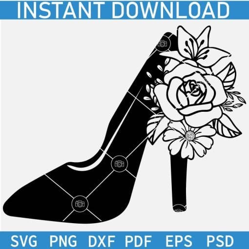 Floral High Heel SVG