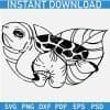 Floral Baby Turtle Vector SVG
