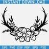 Floral deer horns SVG
