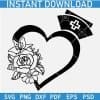 Floral Heart Symbol Nurse Hat SVG