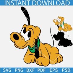 Baby Pluto Lying Layered SVG, Cartoon Baby Pluto SVG