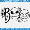 Boo Jack and Sally Head SVG, Halloween Jack and Sally Boo SVG, Boo Spider Web Jack and Sally SVG