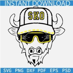 Buffalo Colorado Mascot SVG, SKO Buffalo with Cap SVG, Colorado Buffaloes Football SVG