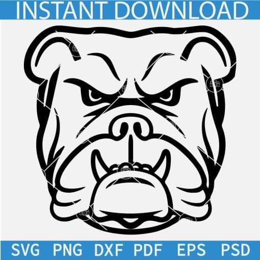 Bulldog Head Outline SVG