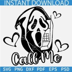 Call Me Ghost SVG, Screaming Ghost Call Me SVG, Halloween Ghost Call Me SVG