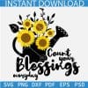 Count your blessings everyday Flower Vase SVG, Count your blessings everyday Flowers SVG