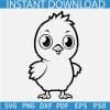 Cute Baby Chicken Standing Svg