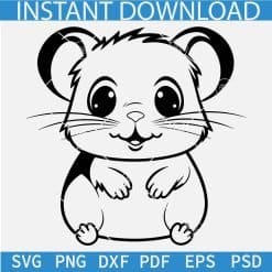 Cute Baby Hamster Sitting Svg
