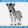 Cute Baby Zebra Standing Svg